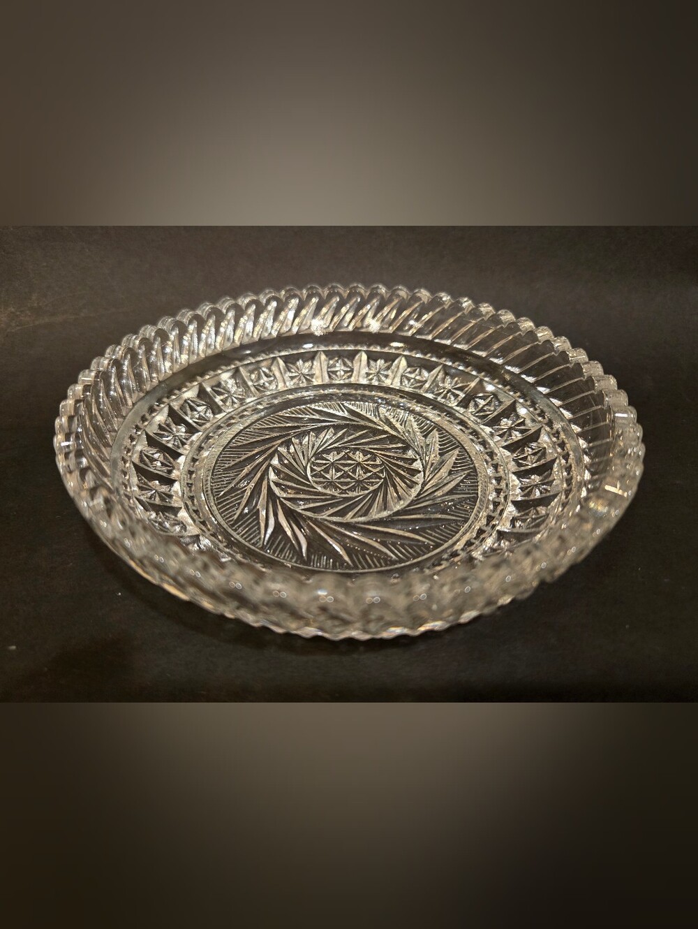 Vintage Fostoria Virginia # 1467 Pattern Lead Crystal Dish